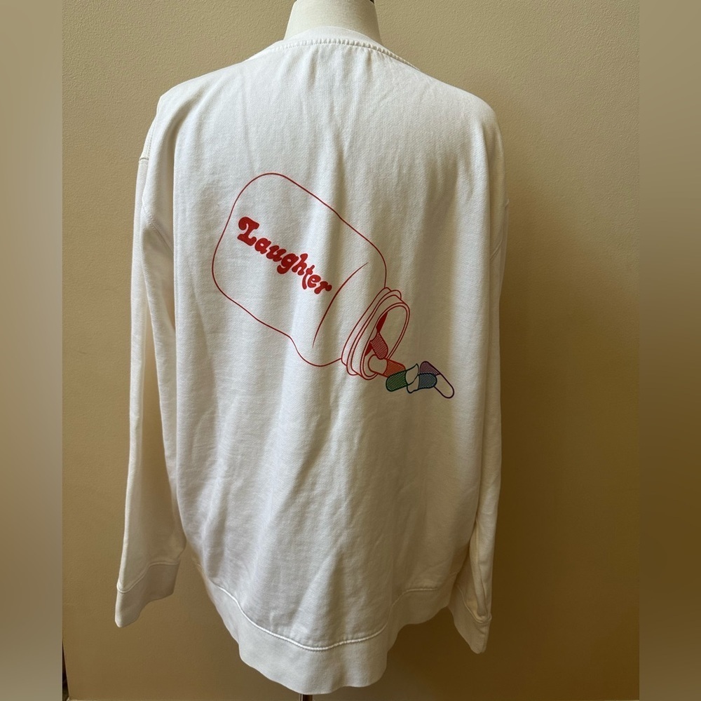 David Dobrik Fanjoy Clickbait Sweatshirt White Adult XL Oversized EUC